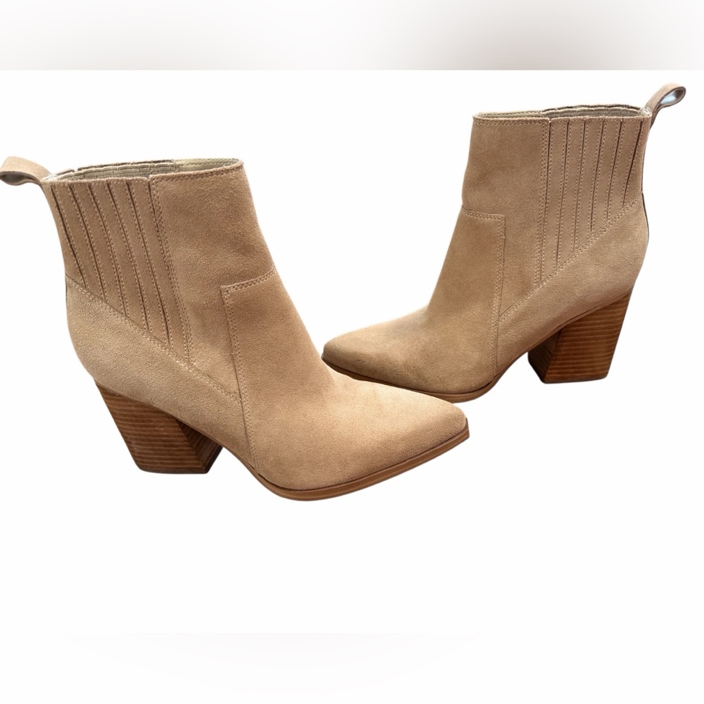 Marc Fisher Marela Boot Womens Size 9M Dark Natural Brown Suede Ankle New